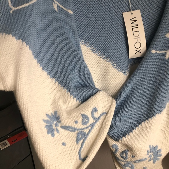 🆕 Wildfox western cotton floral knit sweater - Picture 3 of 8